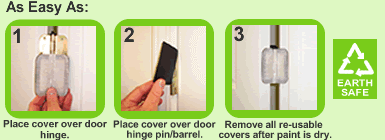 Cover all door hinges in less than a minute.