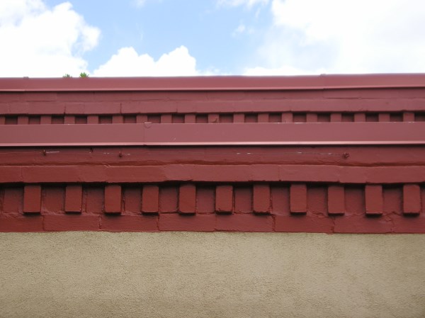 Exterior brick painted.