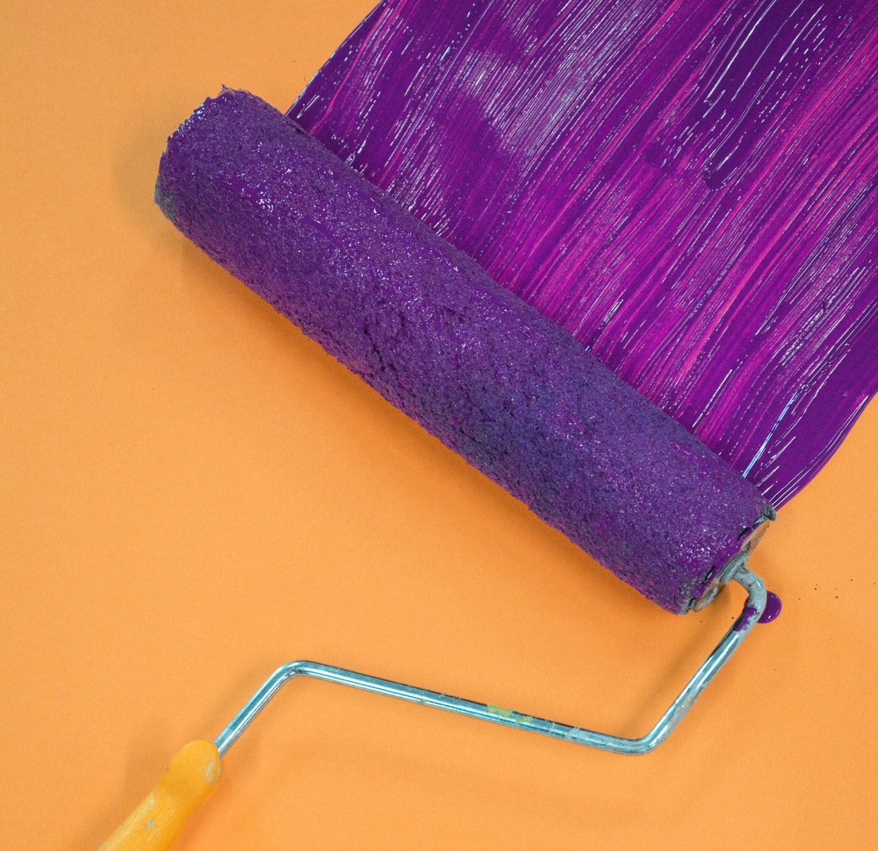purple paint roller
